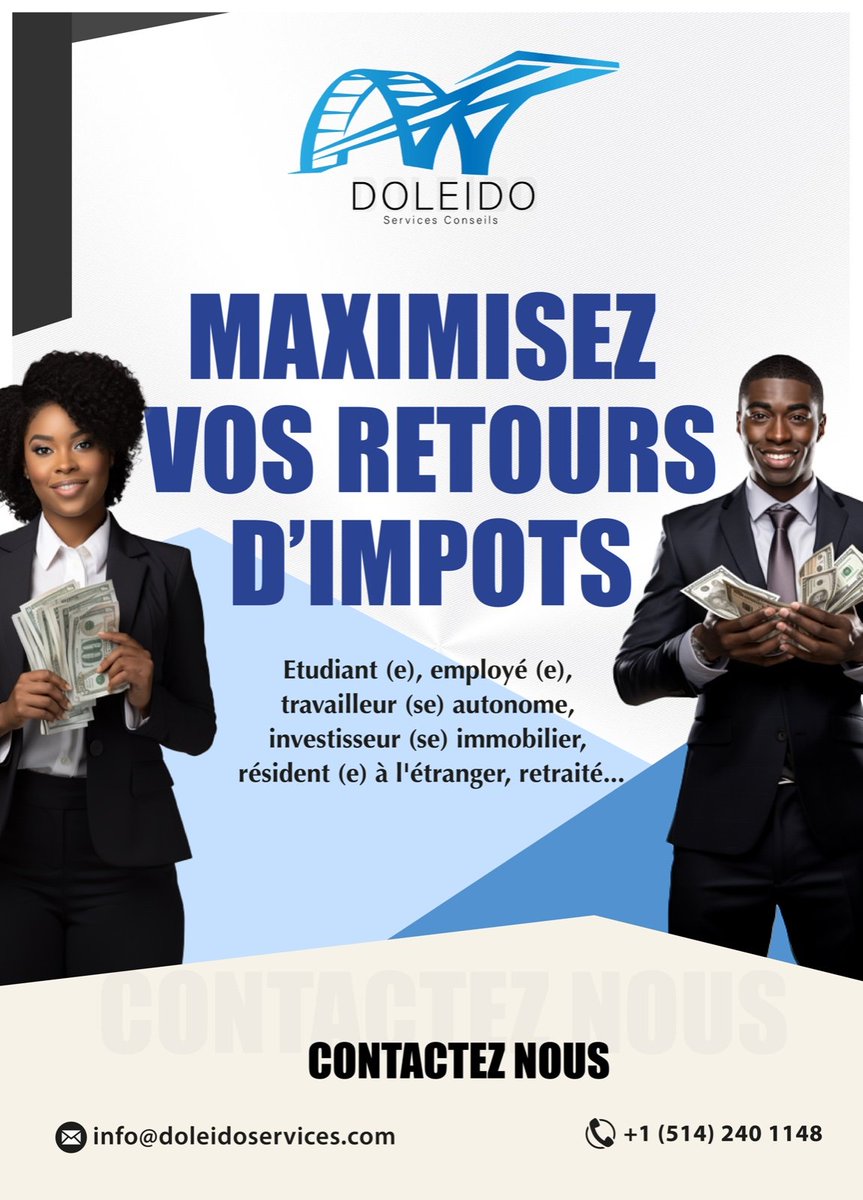 doleidoServices's tweet photo. Période d'impôt rime avec retour d'impôt 💵. 😄

Confiez vos déclarations d'impôts à des experts.

#Doleido votre satisfaction, notre devoir.

📸 @AkajiAAA https://t.co/Yke6TpJkYR