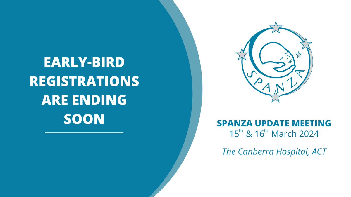 Early-bird registrations for the SPANZA Update Meeting will be closing Monday the 12th of February at 5pm AEDT. If you would like to secure the early-bird discount, head to our website now to register. tinyurl.com/spanzaupdatereg