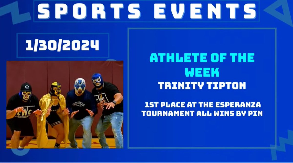 Congratulations to Trinity Tipton for being selected as Camarillo High Schools Athlete of the Week! Taking the Championship At the Esparanza Tournament with all first round Pins! @vcspreps @ScorpAthleticBC @EliavAppelbaum