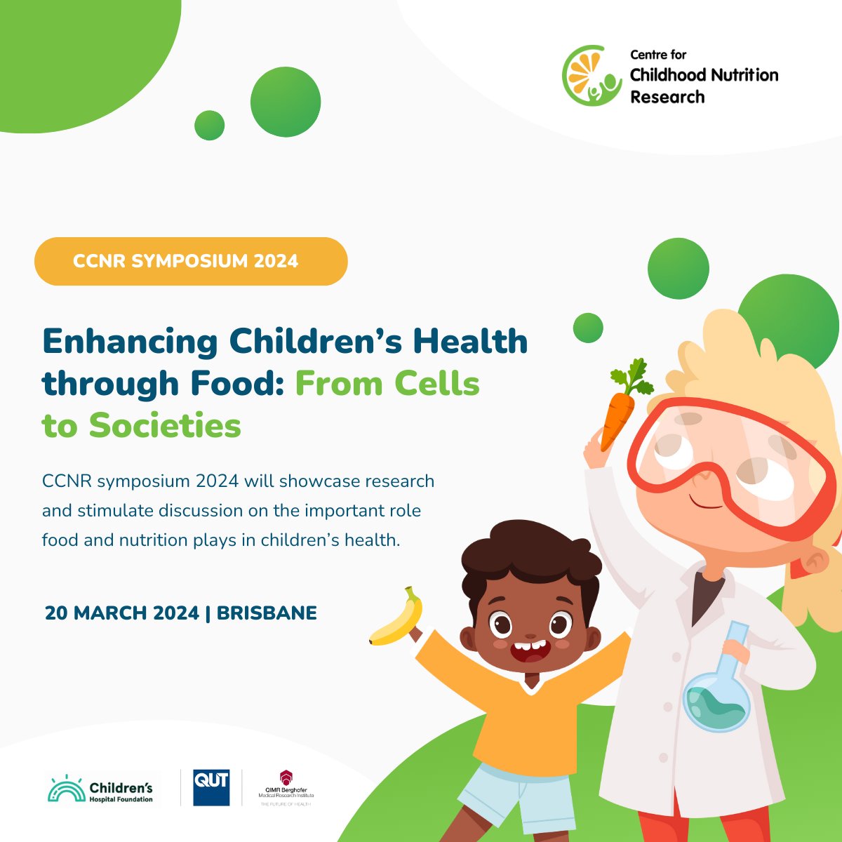 Are you interested in enhancing children's health through food? 
Join us for the CCNR symposium 2024! Places are limited so get your free ticket now! bit.ly/ccnr2024

#publichealth #childnutrition #nutritionresearch #QUThealth #QUT #researchsymposium