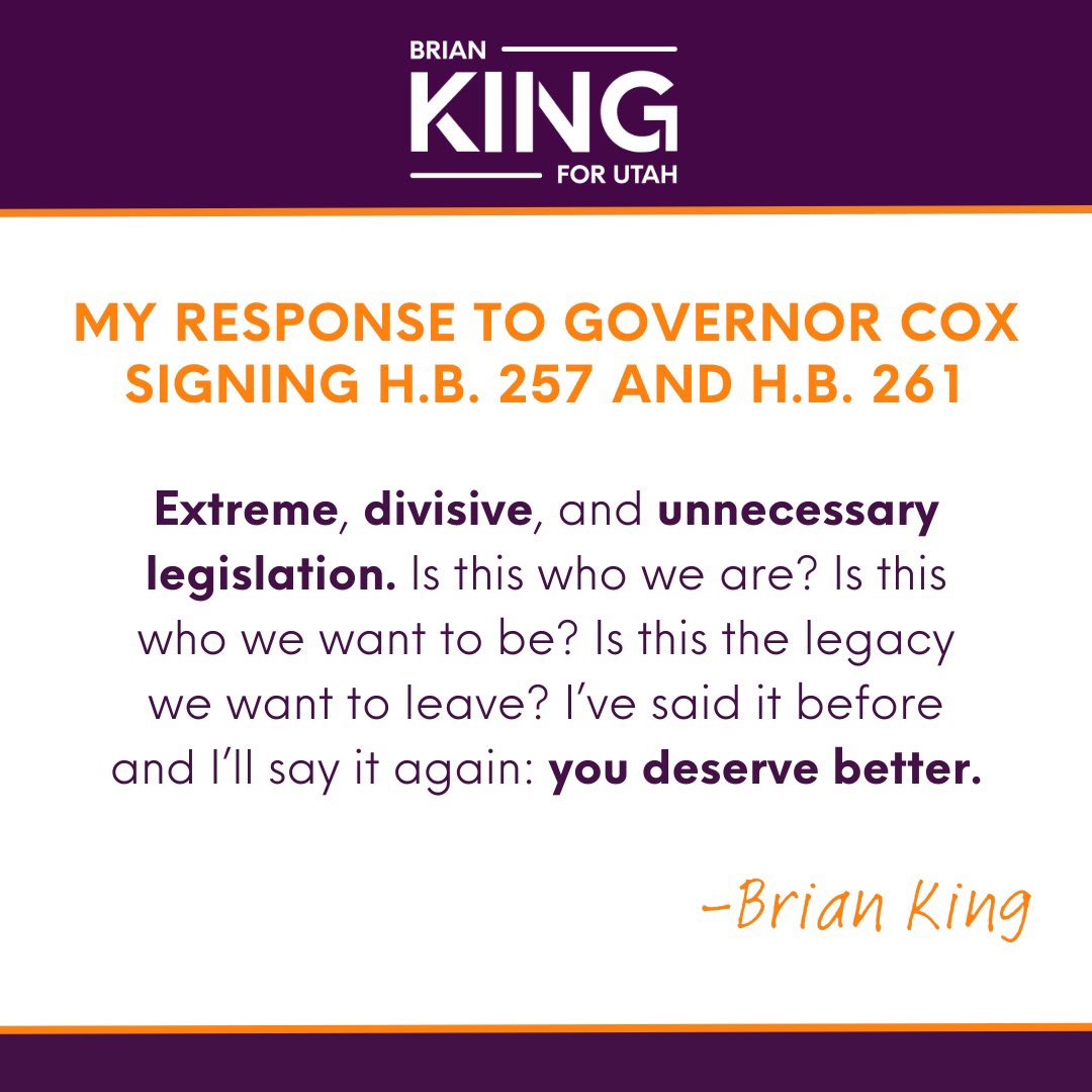 “The goal is to veto nothing.” -Gov Cox Some things NEED to be vetoed. #KingForUtah #ForTheBetter