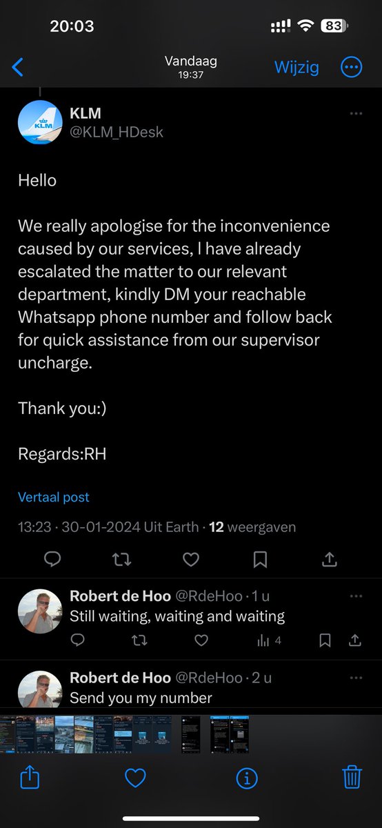 RdeHoo's tweet photo. #klm #klm_hdesk nice automated reply to a complaint, or better to say to any complaint...I bet you will reply to this exactly as in the pictures below...🤡✈️ 🤡✈️🤡✈️

If so, did I win anything? https://t.co/uoNS2KVIxW