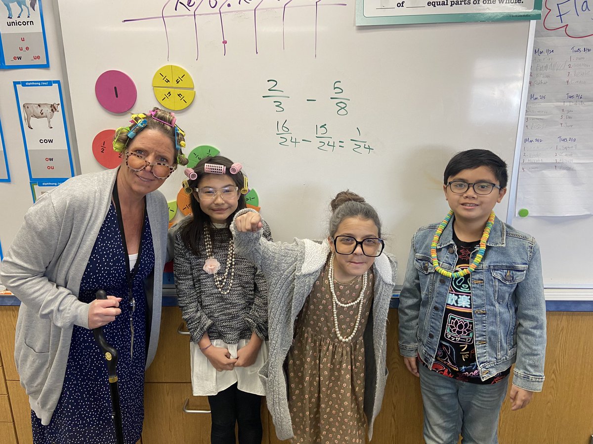 100th day celebration! We had many activities and everyone got old over night. #grizzlygreat #thisisRUSD