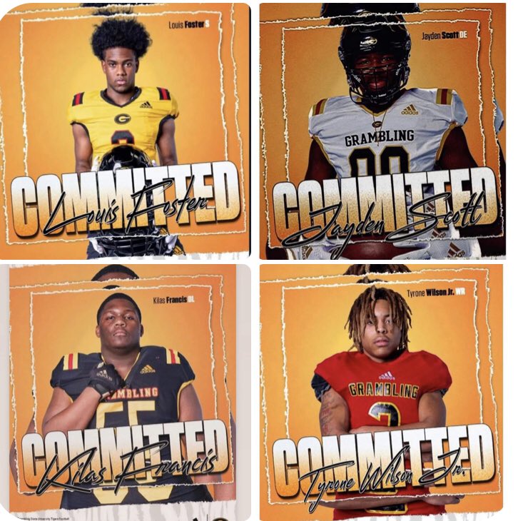 JBYourSportsGuy's tweet photo. All 4 of these guys should be playing at D-1 FBS schools.  They will be DOMINANT PIECES for Grambling.  Coach Mickey AINT PLAYING! https://t.co/JxY8XpWCjh