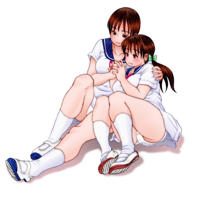 #女の子二人のイラストを貼る見た人もやる 