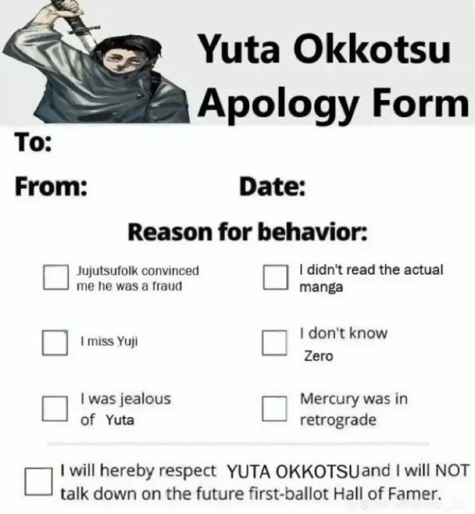 APOLOGIZE TO YUTA NOW #jjk249