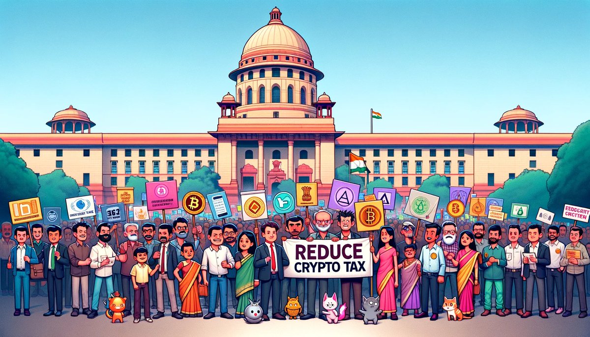 open4profit's tweet photo. Let's hope for positive changes in the Indian 🇮🇳 #crypto tax policy 
 
🙏 We urge the finance ministry to reconsider the current crypto tax regulations:

1. Replace the 30% flat tax with normal tax slabs.
2. Eliminate 1% TDS.
3. Allow loss setoff.

#Budget2024 #reducecryptotax https://t.co/18rX0bEQuF