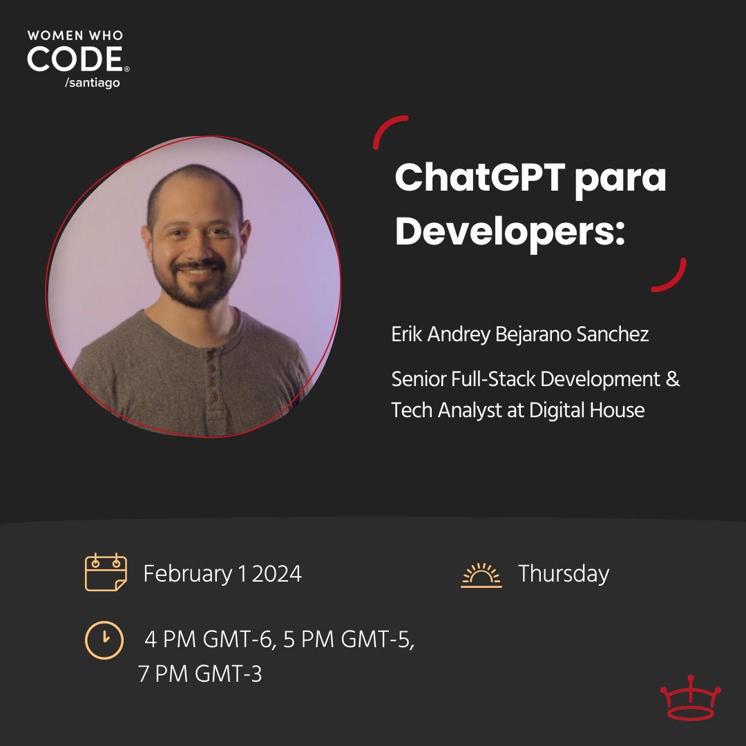 AngelHack's tweet photo. 🌐 AngelHack Webinar Series:

Join us for the third part of ‘ChatGPT para developers’ where we dive into the thrilling world of ChatGPT! 💬

Register here ➡️ https://t.co/mi7SSKD4xj https://t.co/cXj2AfRN9p
