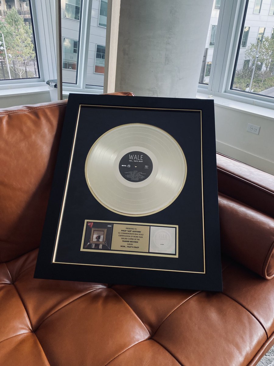 my first plaque came in today 🙏🏾 God is the greatest. thank you @Wale
