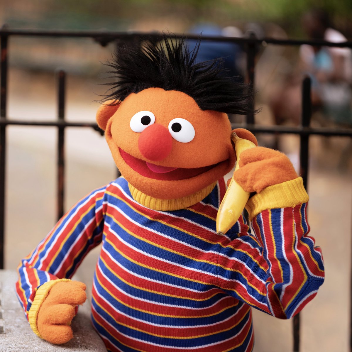 SesameErnie's tweet photo. Offer them a banana to eat or to make a call. 📞 https://t.co/Jn3x7CWxCW