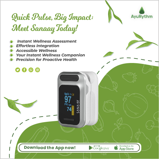 Unlock wellness in just 30 seconds with SaNaaY! Quick, precise, and impactful – meet a healthier you today. Ready to elevate your balance? Try SaNaaY now! . . . #AyuRythm #SaNaaYWellness #QuickPulse #TryNow #InstantWellness #PrecisionWellness #ImpactfulWellness #30SecondBalance