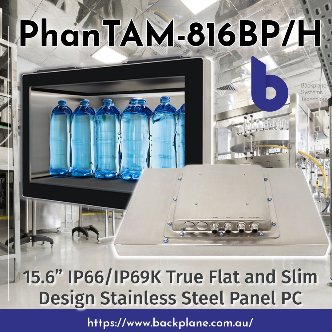 BackplaneSystem's tweet photo. Dive into the future of industrial computing with #APLEX’s PhanTAM-816BP/H 🚀💦! With IP66/IP69K rating, this 15.6" stainless steel Panel PC is perfect for the food and pharma industry. True flat design, versatile mounting, and extreme durability. Upgrade your operations now! https://t.co/DRnmeVfcus