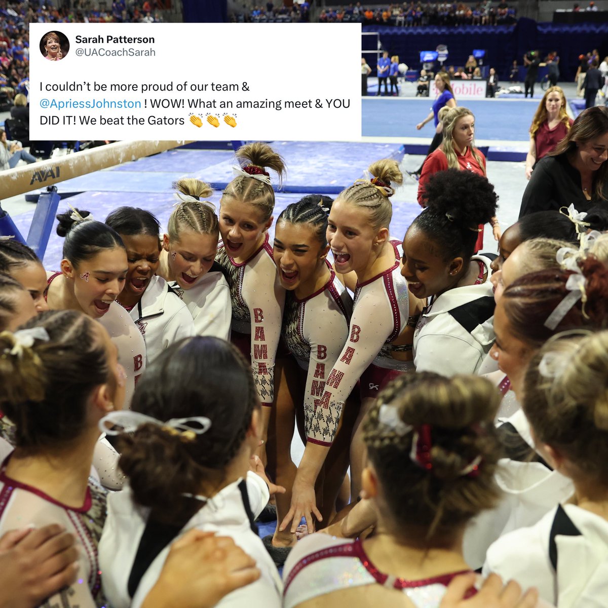 BamaGymnastics's tweet image. 4️⃣ our fans.

We see you, we hear you, we love you. 

We need YOU this Friday at Coleman. Bring your passion. Bring your energy. Bring your friends. 

#FTF #RollTide