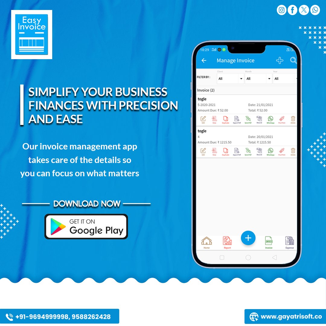 Simplify your business finances with precision and ease! Our easy invoice management app takes care of the details, so you can focus on what matters most - growing your business. #easyinvoiceproapp #EasyInvoicePro #invoicemakerapp #InvoiceManagement #InvoicingMadeEasy