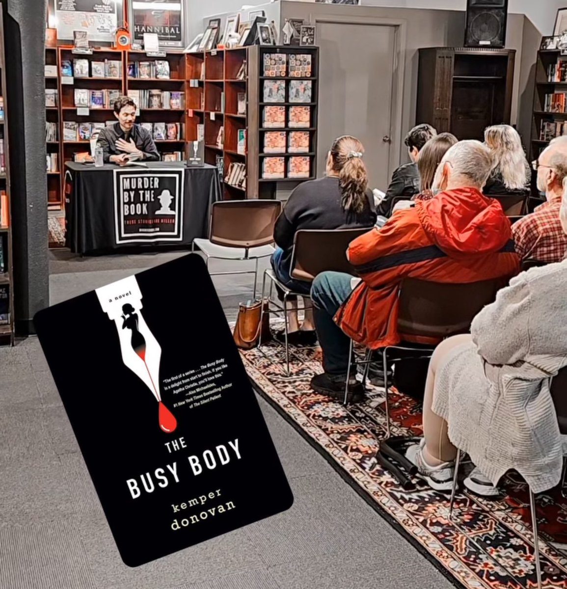 Can’t resist posting one more photo from tonight’s event <a href="/murderbooks/">Murder By The Book</a>. My former co-host and partner in crime Catherine Brobeck was a big fan of this bookstore, so it was an extra treat to get to spend some time here. #TheBusyBody