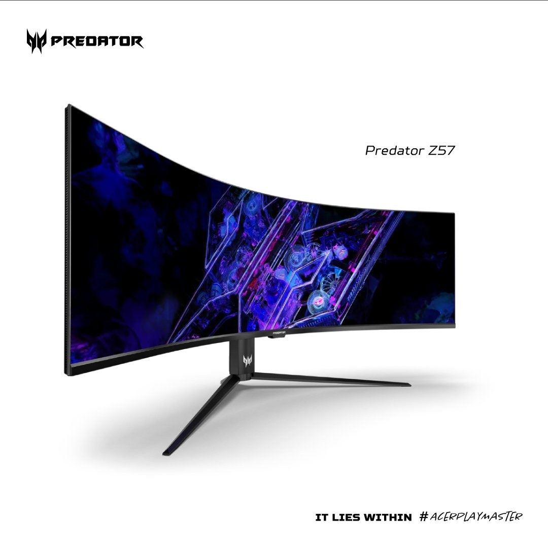 PredatorJPN's tweet photo. こんな湾曲モニター Predator Z57。57インチ。ちょっと大きすぎますかね？需要あるのだろうか.....🤔2Go #プレデター #プレベア🧸＃AcerPlayMaster https://t.co/HBsqoiIkhi