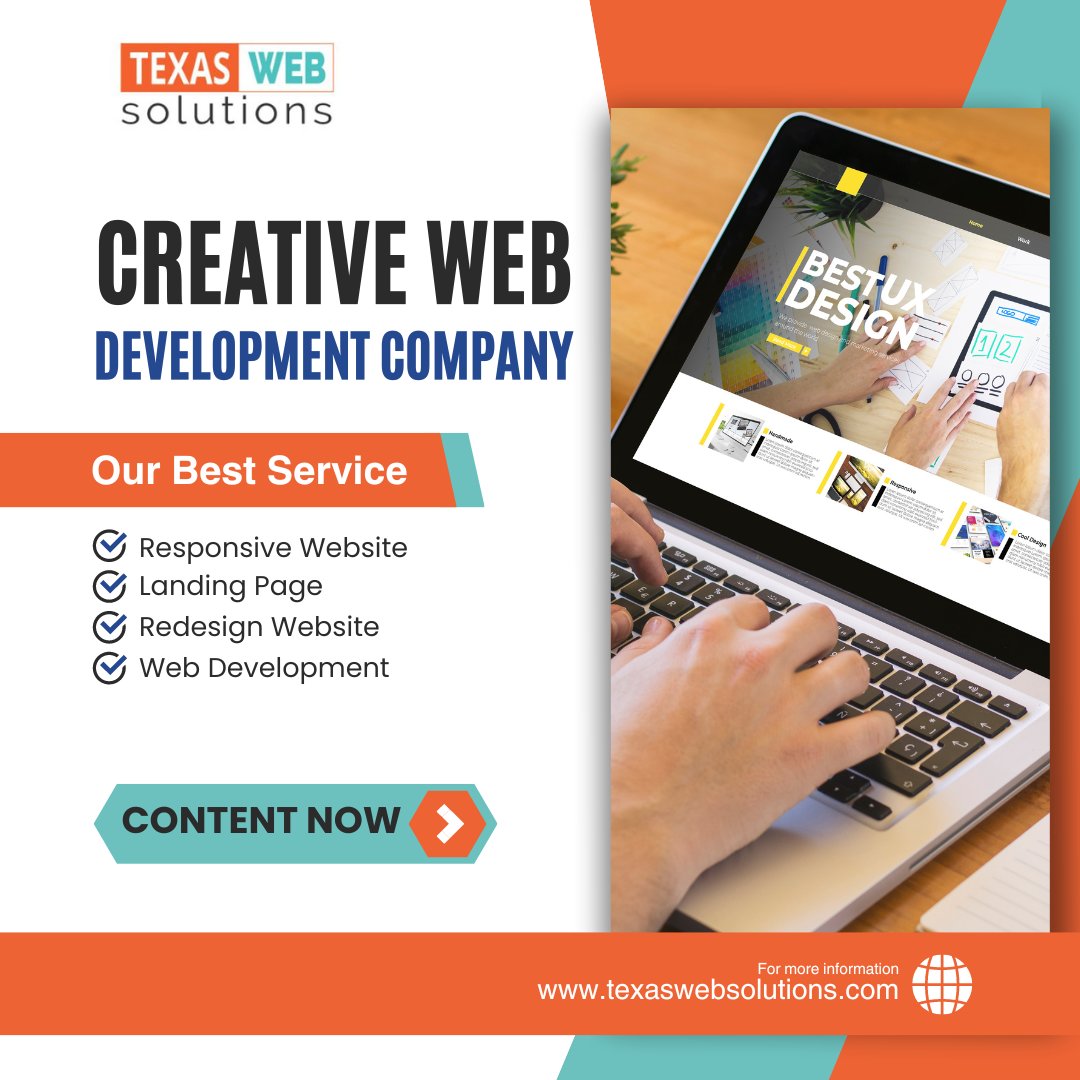 WebsolutionsTx's tweet image. Transforming visions into digital masterpieces!
Explore the best in web development with our top-notch services: 
🌐Landing Page expertise 
📱Responsive Website design 
🔄Redesigning excellence 
💻Comprehensive Web Development solutions
Visit texaswebsolutions.com #Creative