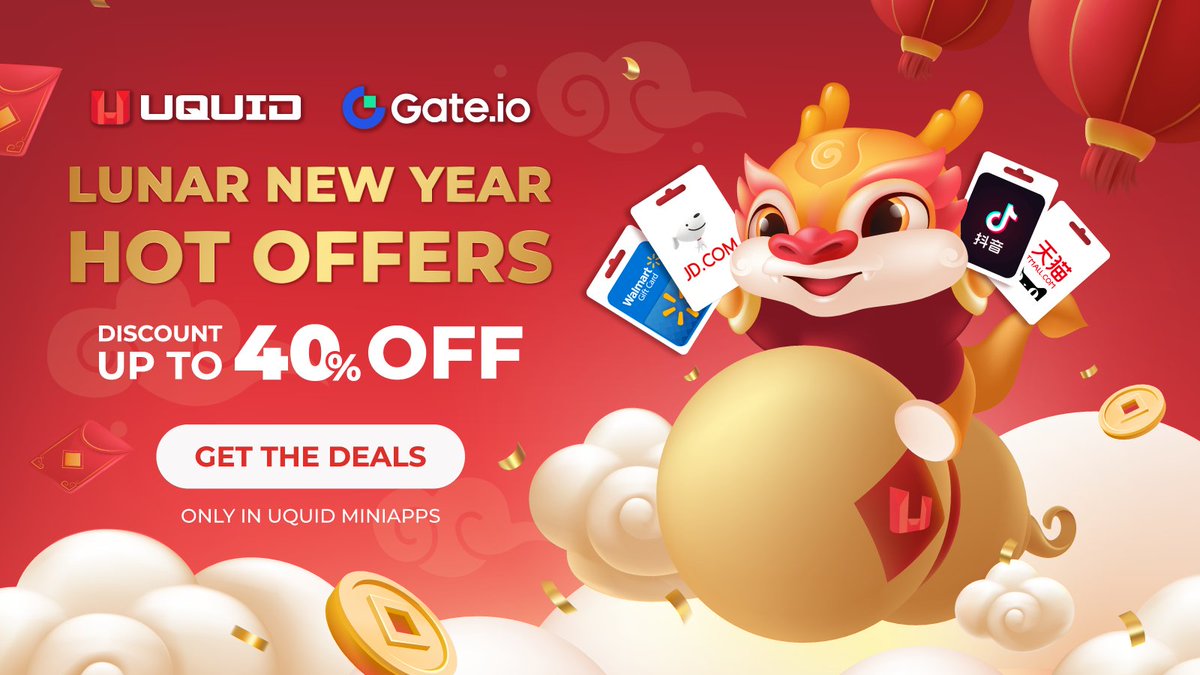 🎊Celebrate the Lunar New Year with Hot Offers from UQUID, <a href="/AlphaTopup/">Alpha Mobile Topup</a>, and <a href="/Gate_io/">Gate.io</a>! 🧧

Get ready to enjoy up to 40% OFF on a wide range of hot gift cards, game cards, game keys, and much more, exclusively in miniapps powered by Uquid!

⏰Only within 31st Jan - 14th Feb
👉