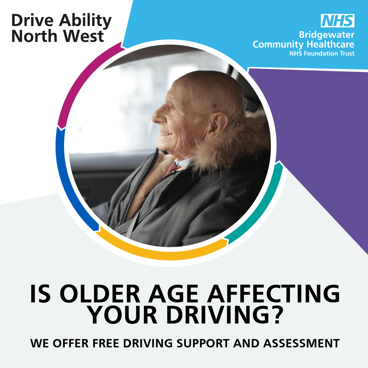 Feel older age may be affecting your driving? 🚗 We can help you drive safely, maintaining your independence as a driver or passenger 💙 For free driving support and assessment: 📲 01942 483 713 💻bridgewater.nhs.uk/drive #OlderDrivers @DrivingMob