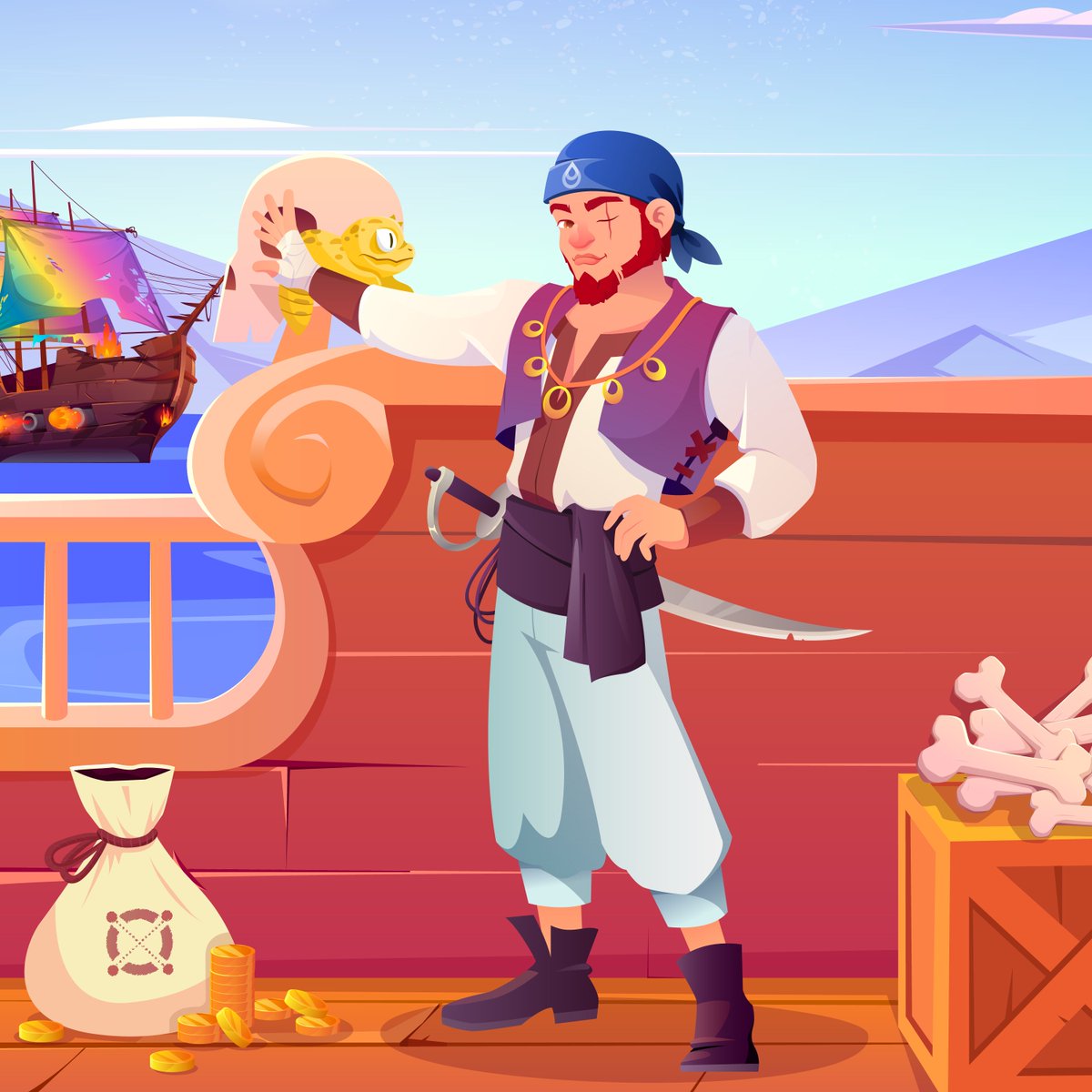 First mate Atwater 'Toxic' Shore, member of The Sea Sharks, onboard The Foul Serpent of Squid.

He likes a good fight and loves $LOOT

🏴‍☠️Win 100k $LOOT random mint airdrop &amp; guaranteed 500 $LOOT +500 $WATER for each mint: xoxno.com/buy/WEB3PIRATE…

Like, retweet for $WATER + $LOOT