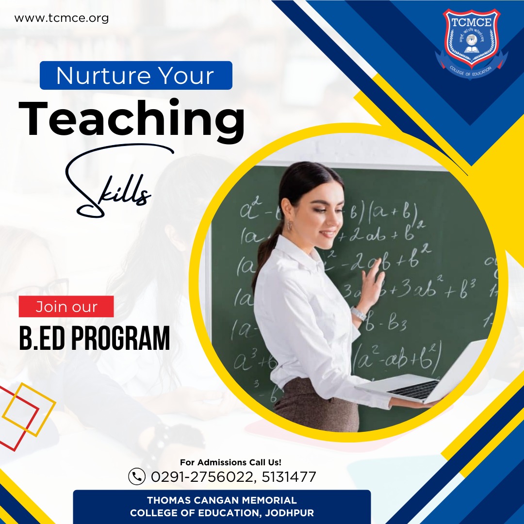 tcmcejodhpur's tweet photo. Enroll in our Teacher Training Course (B.Ed.) at TCMCE!
Experience practical learning with our skilled faculty.
Embark on the journey of education with us!
For inquiries, call 0291-2756022, 5131477.
Visit our website: https://t.co/5FR5Zkz8p1
#TeacherTraining #BEdProgram #TCMCE https://t.co/f7W3hbt9sb
