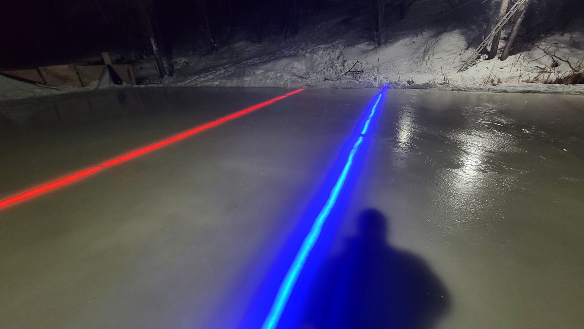First major skate on our #odr in #manitoba. <a href="/DarrenDreger/">Darren Dreger</a>  #winter24 Manitoba weather is not making ice making easy this year.  #hockeymemories forever.