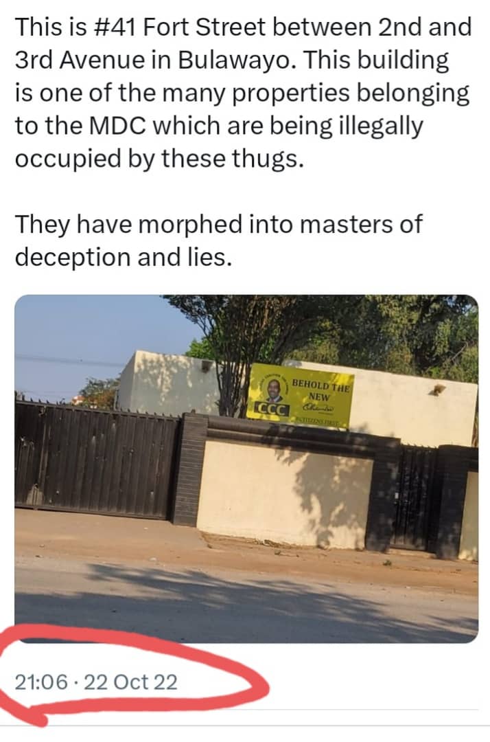 Please @nelsonchamisa respect the rule of law and property rights. These premises belong to the MDC