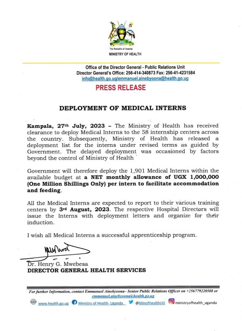 BillAdrati's tweet photo. This is the cause medical interns are currently on. Decent living in the line of duty! 
The president @KagutaMuseveni recognized this and directed through PO/03 of 9.8.2021 and @MinofHealthUG breached it and working conditions have become tough. @ainbyoo @DianaAtwine https://t.co/r0OxVIj2lv