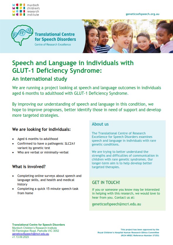 ruth braden (@ruthbraden2) on Twitter photo We are investigating #speech and #language abilities in children and adults with #Glut1 Deficiency Syndrome #Glut1DS! Email us to register or find out more at geneticsofspeech@mcri.edu.au <a href="/MCRI_SpeechLang/">MCRI - Translational Centre for Speech Disorders</a> <a href="/speechneuro/">Speech Neuroscience</a> <a href="/ingridscheffer/">Prof Ingrid Scheffer</a> <a href="/G1DFoundation/">G1D Foundation</a> We are investigating #speech and #language abilities in children and adults with #Glut1 Deficiency Syndrome #Glut1DS! Email us to register or find out more at geneticsofspeech@mcri.edu.au <a href="/MCRI_SpeechLang/">MCRI - Translational Centre for Speech Disorders</a> <a href="/speechneuro/">Speech Neuroscience</a> <a href="/ingridscheffer/">Prof Ingrid Scheffer</a> <a href="/G1DFoundation/">G1D Foundation</a>