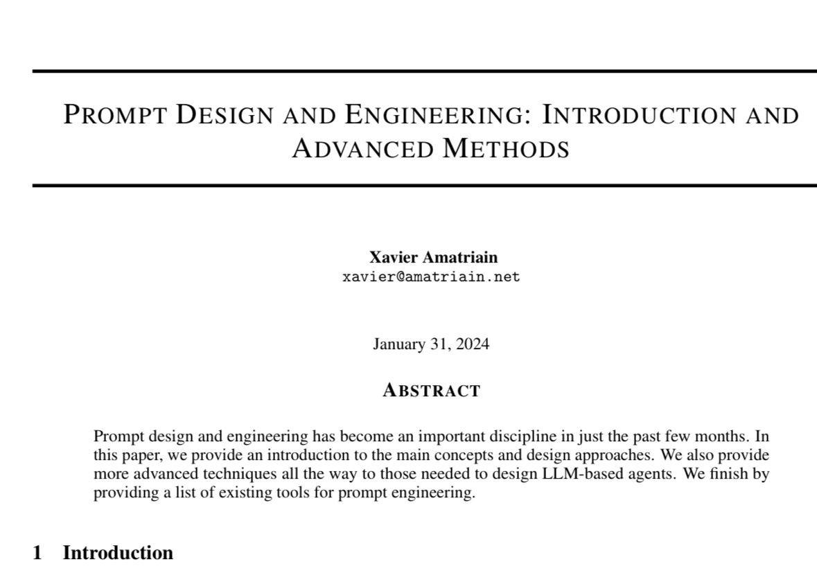 As many of you know, over the past few months I have been sharing Prompt Engineering resources in different forms. I have now compiled them all into a cohesive publication and uploaded to arxiv: arxiv.org/abs/2401.14423