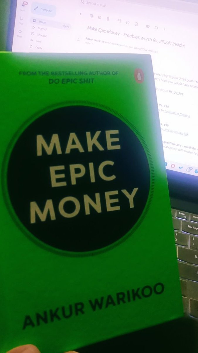 AmmuBst's tweet photo. 🎉 Just received my pre-ordered hard copy of "Make Epic Money" by @warikoo! 💼💰 Excited to dive into this guide to financial freedom and life lessons. Thanks for the inspiration, Ankur! 🚀 #MakeEpicMoney #AnkurWarikoo #FinancialFreedom #LifeLessons https://t.co/LkekUgPiWq