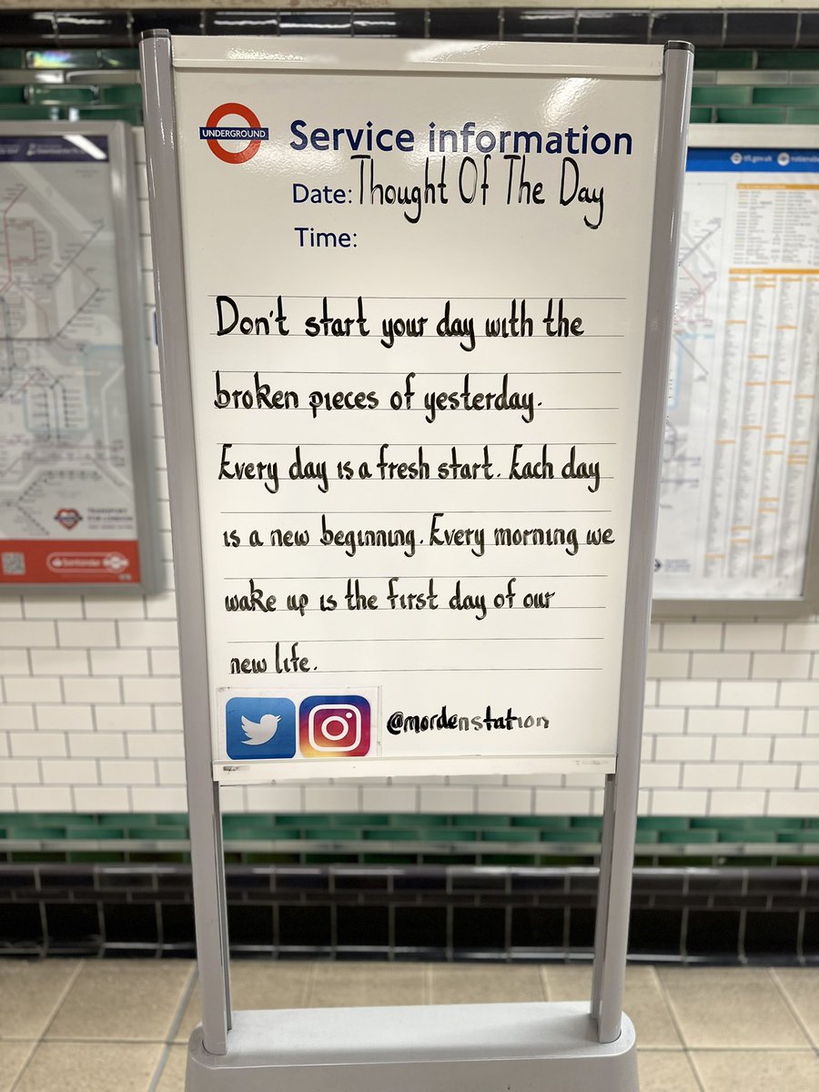 MordenStation's tweet photo. Wednesday 31st January 2024 Thought Of The Day From Morden Underground Station https://t.co/4LQ7OiYro9
