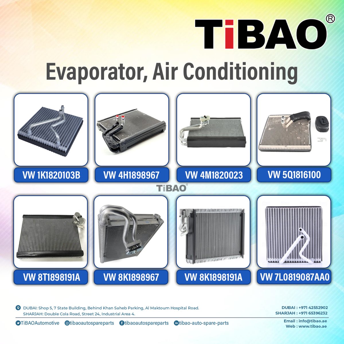 🚗🔧 Stay cool this season with Tibao Auto Spare Parts! Check out our latest offering: Evaporator, Air Conditioning. For inquiries and details, call us now at Phone +971 65396232 | +971 42552902. #AutoParts #CoolingSolution #TibaoAutoParts 🌬️