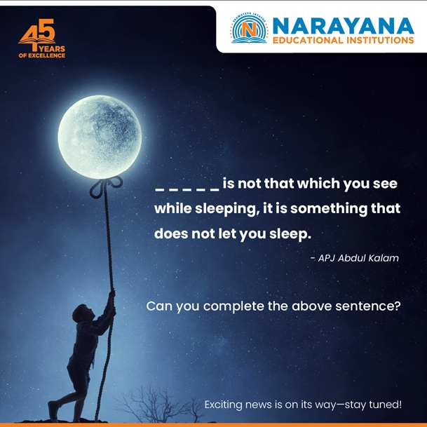 NarayanaEdu's tweet photo. You might have heard this famous quote in your life. 
Leave us a comment by completing the same.

#LifeQuotes #Quotes #Target #45YearsOfExcellence #NarayanaSchools #TheNarayanaGroup https://t.co/mlJQvDd37I