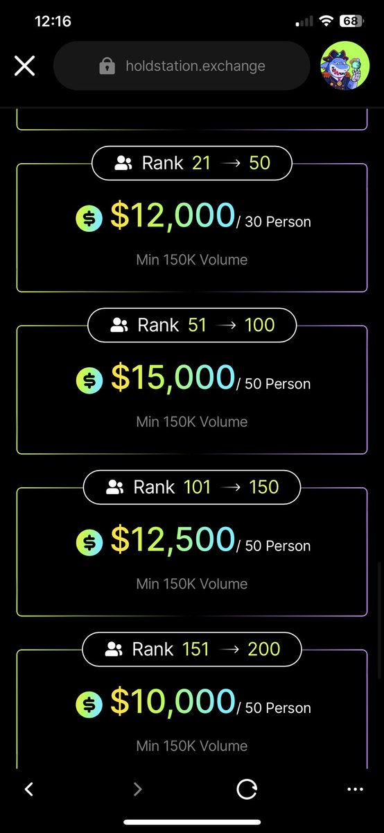 cryptoman6789's tweet photo. ✅ Ví @HoldstationW đang có Event #Trading nhận Usdc 😍

👉 Chỉ cần anh em Lọt vào Top 100 ( Hiện tại là Vol 25k$) là ẵm ngay 500$ rùi nè🤩, thêm điều kiện là Vol trade tối thiểu phải đạt 150k$ 😅

- Mình mấy này toàn trade #Alt trên này thui, ngày cũng kiếm ít phí gas cày #Retro nè kk 

🆘 #ZksyncEra sắp Lauching Token #ZKS rùi nên anh em tích cực active trên hệ đi nhé, một mũi tên trúng nhiều con chim ngạn nè 🤣

- #Zkwave 2 đã bắt đầu và tính điểm tiêu chí cho lần #Airdrop thứ 2 của ví Hold, dự kiến sẽ Air 10% tổng cung #Hold nên khá là to nhé anh em ơi ❤️

👉 Link trade : https://t.co/N4IXK6puYv