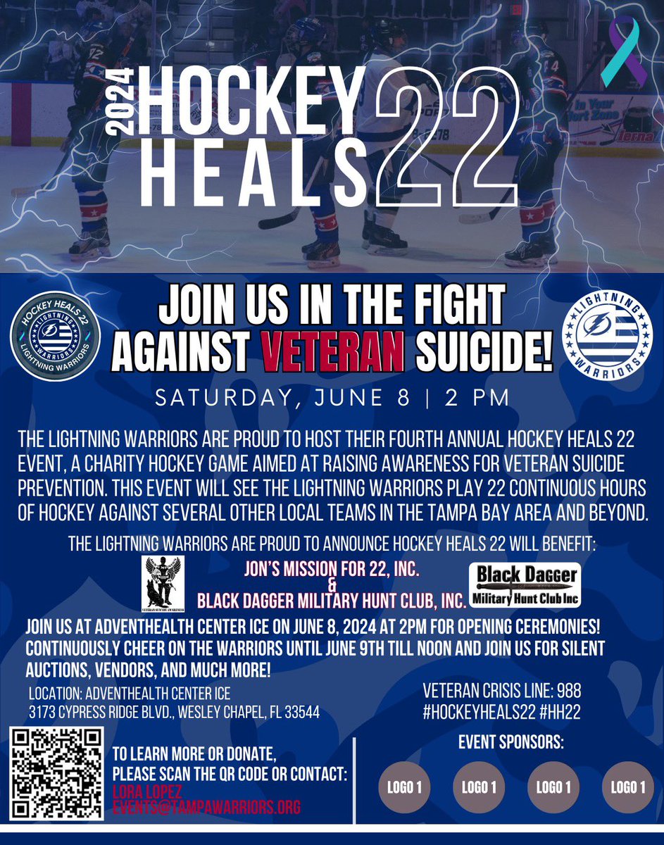 dannynlora's tweet photo. Looking for some celebrities interested in participating in playing an Ice Hockey game after our opening ceremonies  to raise awareness for veteran suicide it will be held in Tampa, FL. Please DM me if interested? @GMA @espn @RobGronkowski @TomBrady https://t.co/Skkw1ljt3C