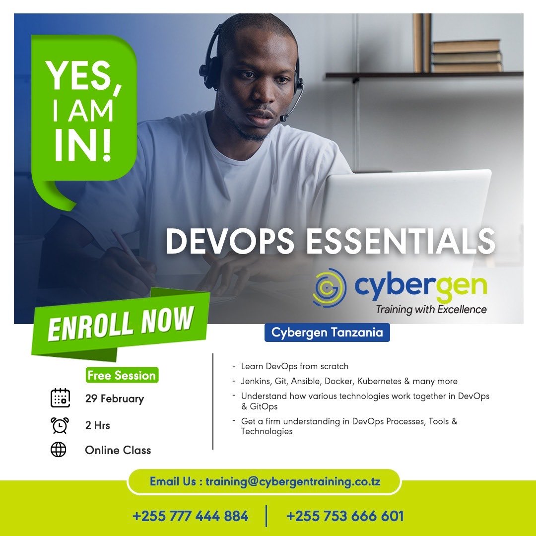 Cybergentz's tweet photo. Unlock the Power of DevOps! Join our FREE online session to master the essentials and revolutionize your development process. 💻🚀
.
.
.
.
.
 #DevOps #TechEducation #FreeWebinar #cybergen #training https://t.co/wzB04Bg3oc