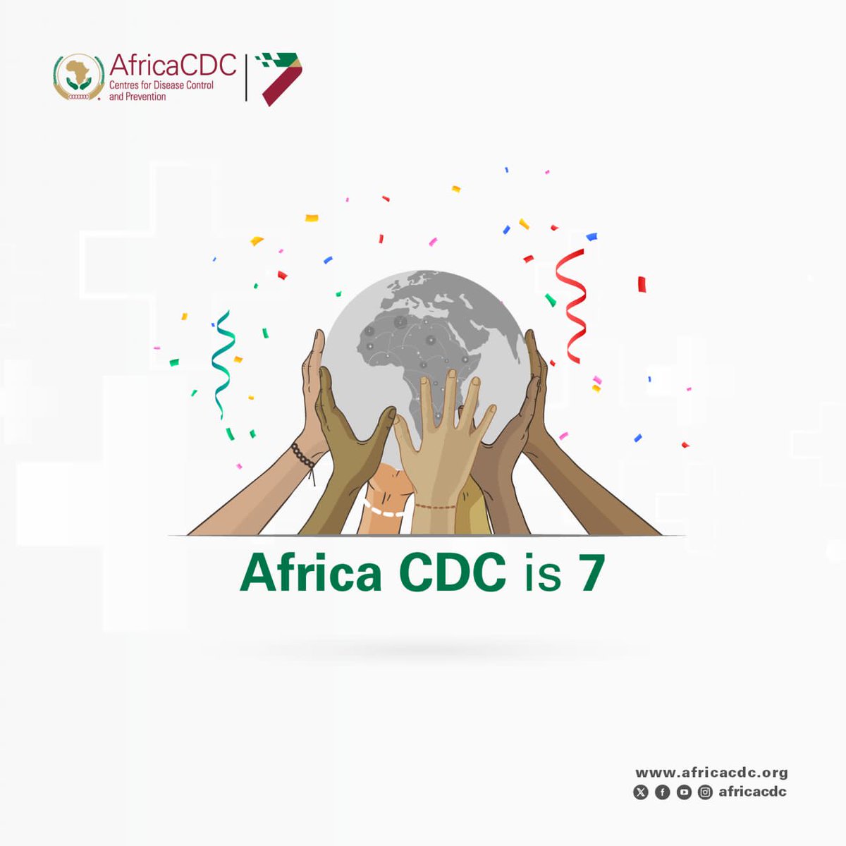 Africa CDC (@africacdc) on Twitter photo Today marks a significant milestone for <a href="/AfricaCDC/">Africa CDC</a>. We are celebrating our 7th anniversary under the theme “A journey of Commitment and Action to safeguard Africa’s health”.
This anniversary is an opportunity for us to celebrate all the stakeholders who support <a href="/AfricaCDC/">Africa CDC</a> in the Today marks a significant milestone for <a href="/AfricaCDC/">Africa CDC</a>. We are celebrating our 7th anniversary under the theme “A journey of Commitment and Action to safeguard Africa’s health”.
This anniversary is an opportunity for us to celebrate all the stakeholders who support <a href="/AfricaCDC/">Africa CDC</a> in the