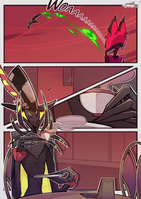 I've been thinking.Where did Pentious fly to at this moment?🤔💭
#HazbinHotel  #SirPentious #zestial 
