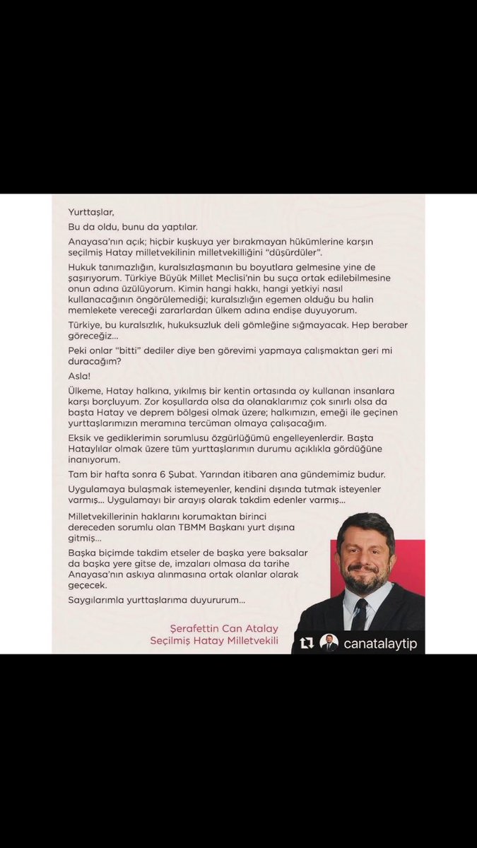 canankevserKay1's tweet photo. #CanAtalayMilletvekilidir
#CanAtalayaÖzgürlük https://t.co/rZJDetwQyL