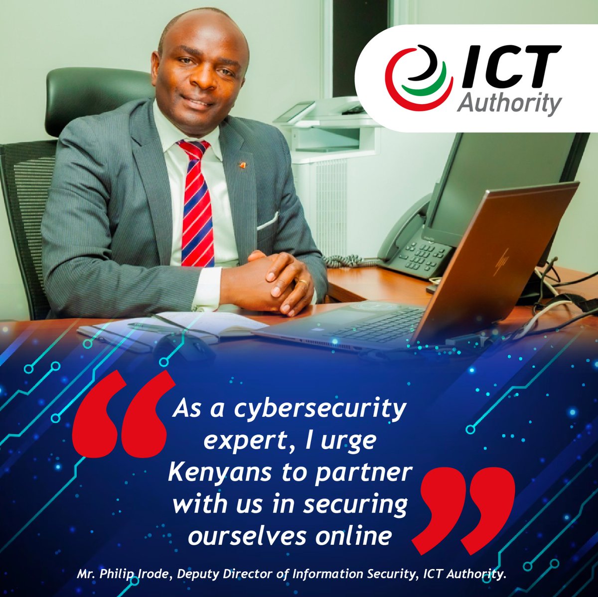 Our safety online lies in the power of our Partnership  as citizens of Kenya.
<a href="/EliudOwalo/">Eliud Owalo, FIHRM, EGH</a> <a href="/tanuijohn/">Eng. John Kipchumba Tanui,CBS</a> <a href="/KamanguyaS/">Kamanguya Stanley</a> <a href="/MoICTKenya/">Ministry of Info, Comms & The Digital Economy KE</a> <a href="/CA_Kenya/">Communications Authority of Kenya (CA)</a> <a href="/Phil_Irode/">phil</a> 
#DigitalMtaani