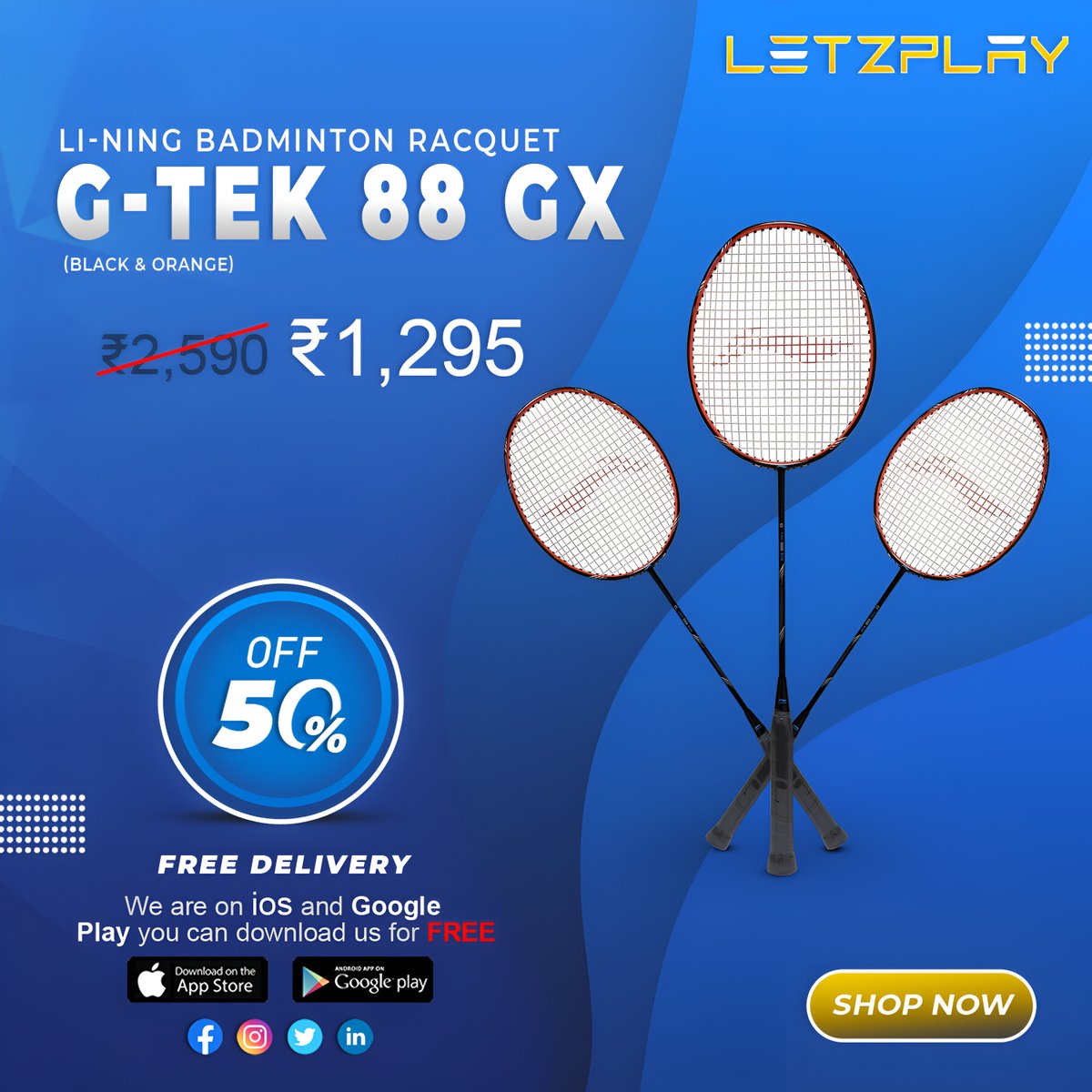 itletzplay's tweet photo. Li-Ning Badminton Rackets at the best price only on https://t.co/rTszuWdTFt👉
Visit Us at -https://t.co/TZ67n0WB40

Shop Now!

Install Our Android App today!📲
https://t.co/KAFE5aUOz7

#sports #badminton #badmintonclub #badmintonchallenge #lining #liningbadminton #fitness #ss🛍️ https://t.co/nxvZsfeVOE
