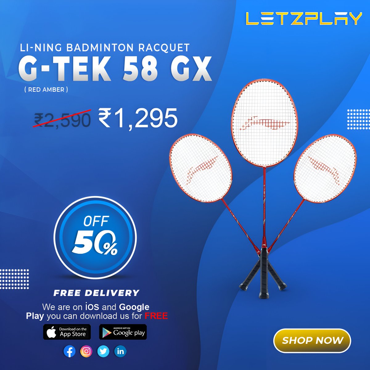 itletzplay's tweet photo. Li-Ning Badminton Rackets at the best price only on https://t.co/rTszuWdTFt👉
Visit Us at -https://t.co/TZ67n0WB40

Shop Now!

Install Our Android App today!📲
https://t.co/KAFE5aUOz7

#sports #badminton #badmintonclub #badmintonchallenge #lining #liningbadminton #fitness #ss🛍️ https://t.co/nxvZsfeVOE