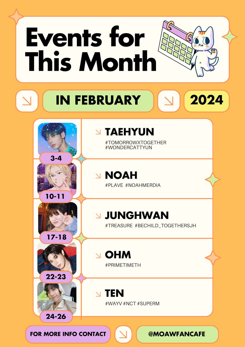 moawfancafe's tweet photo. มาแล้วคับบบ #ตารางม้าว เดือนก.พ. มาจอยกันตลอดทั้งเดือนเลยน้า~ เทรดงานใน Reply นะคะ https://t.co/OH2aIhVaxO
