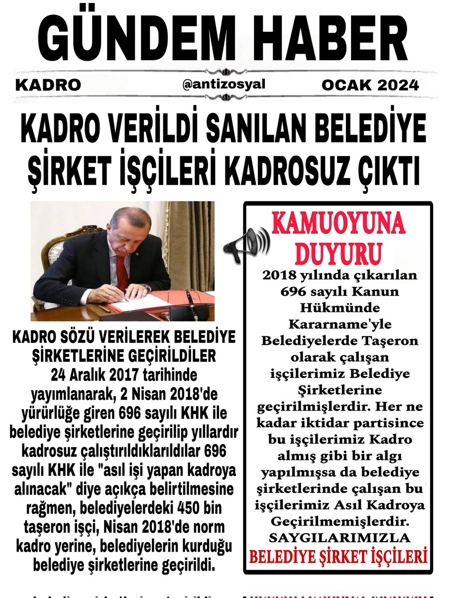 #AskıdaAdalet #AskıdaBelediyeŞirketİşçilerineKadro  @RTErdogan @csgbakanligi @isikhanvedat @_cevdetyilmaz 
#TurkişHakişİstifa