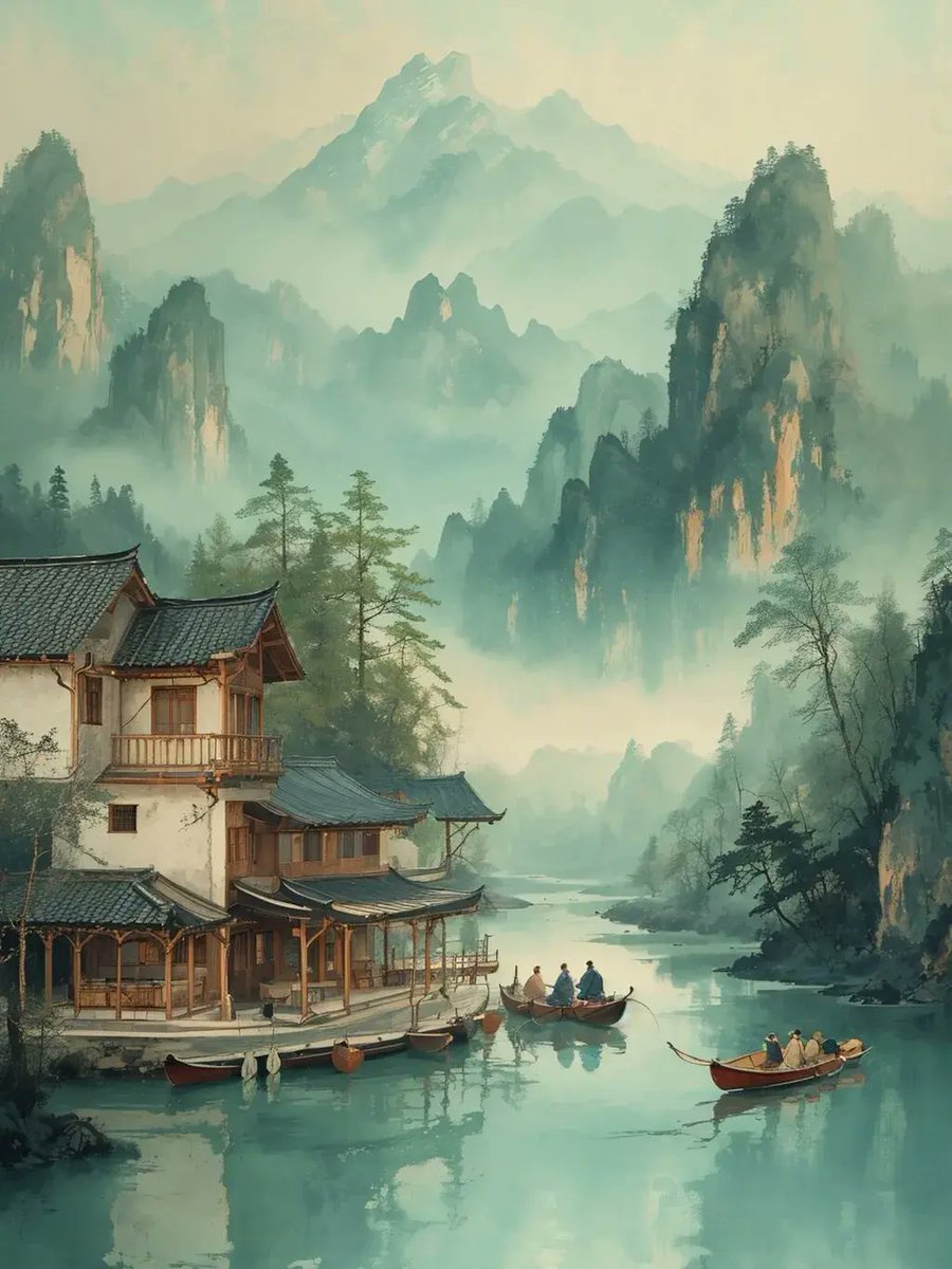 上联:  山间小溪横舟渡
下联:  ???

请推友赐下联！