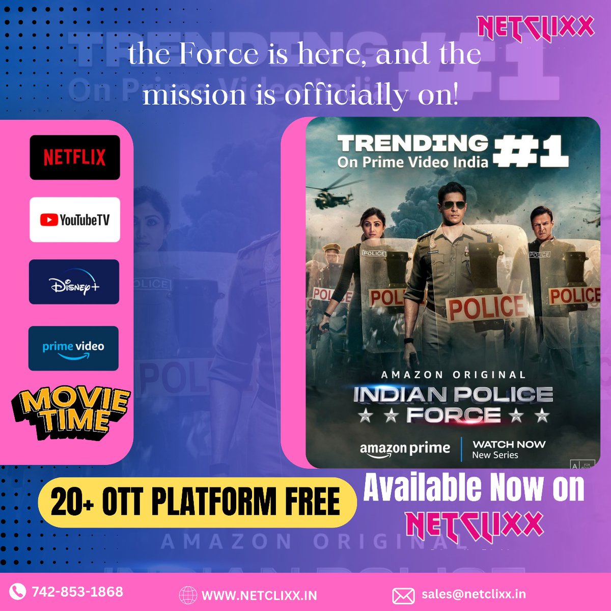 the Force is here, and the mission is officially on!

available on netclixx android box

#indianpolice #sidharthmalhottra #webseries #NETCLIXX #NETCLIXXANDROIDBOX #TRENDING #inspiration #OTT #ottplatform #NETCLIXXINDIA #explore #feed #BOX #androidbox