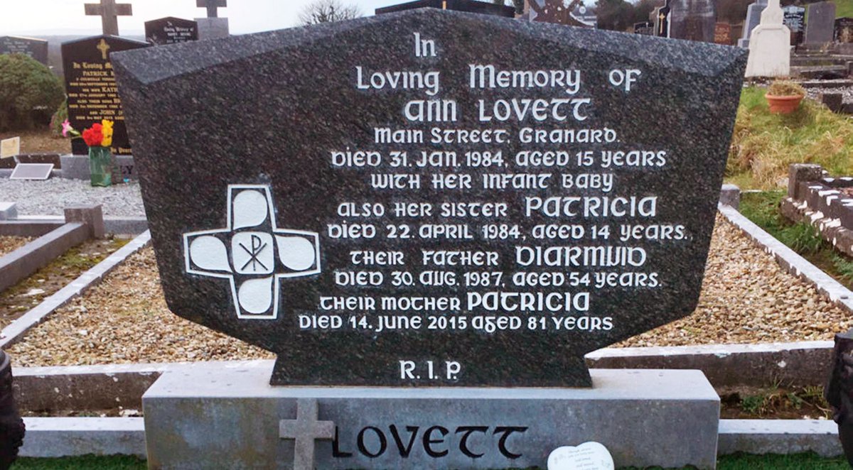 Ann Lovett (6 April 1968 – 31 Jan 1984 age 15). Found beside grotto in Co #Longford; gave birth to a stillborn baby, later dying. Left many asking how such a thing could happen. The Gay Byrne Show on RTÉ Radio began to receive letters from all over Ireland dib.ie/biography/love…