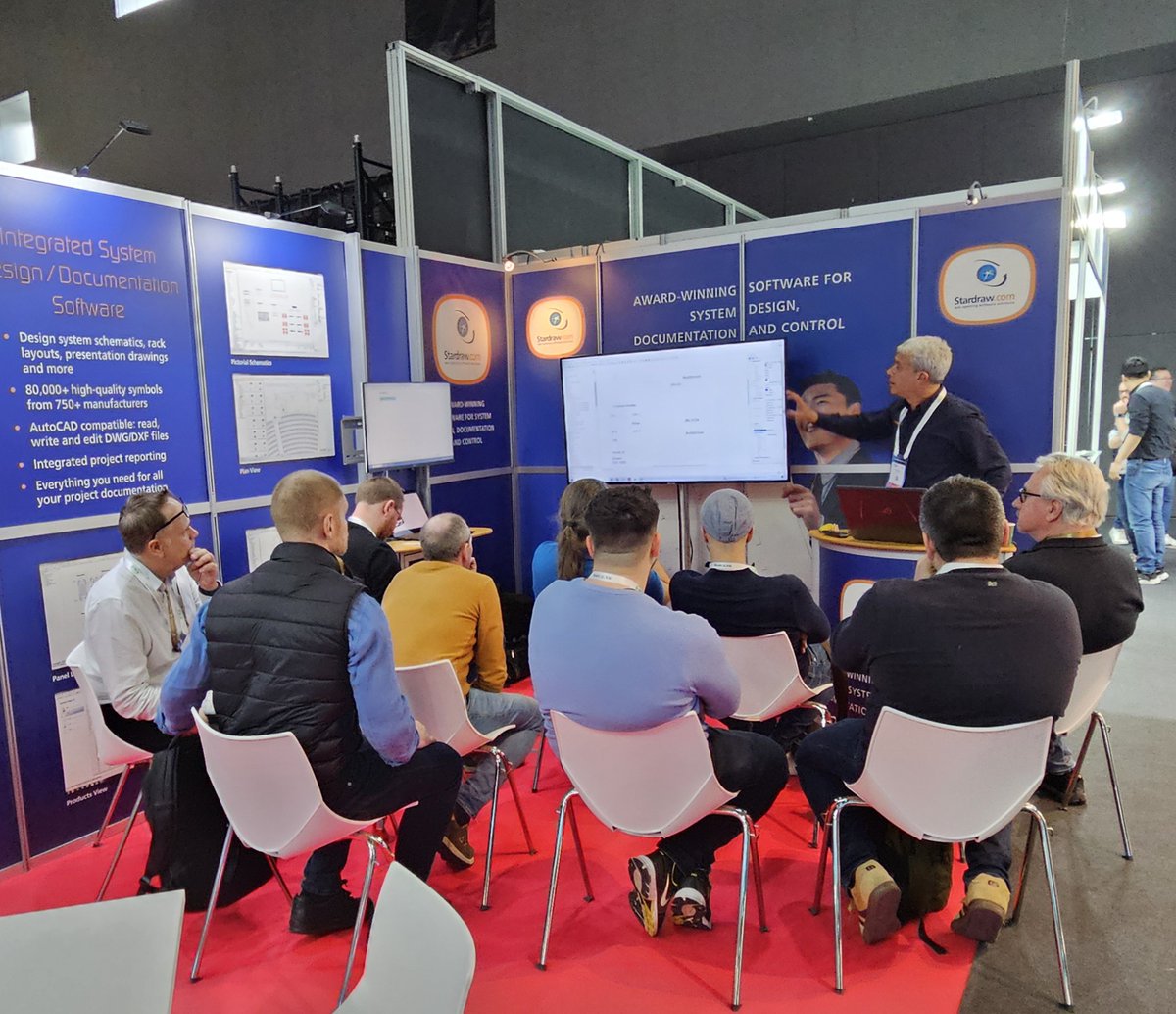 Stardraw's tweet photo. See Stardraw Design 7 @ISE2024 Fira, Barcelona, Spain, Booth# 5B220
#CAD #Design #Documentation #Software #Audio #Video #Broadcast #Lighting #liveinstall #AVoverIT #Collaboration #SystemsIntegration https://t.co/OPfsxXDxzT