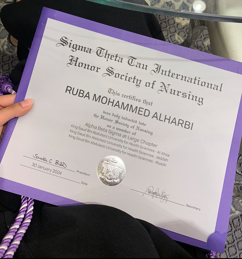 Newest Member of Sigma Theta Tau International Nursing Honor Society 🥳💜